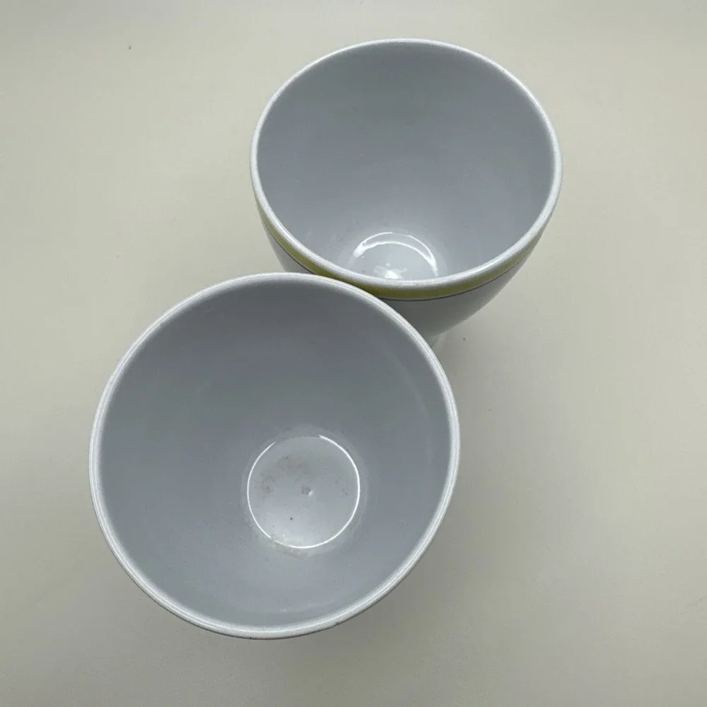 Vintage Arabia Finland MCM Windflower Pattern Egg Cups Set 2 Yellow Tumbler Dish